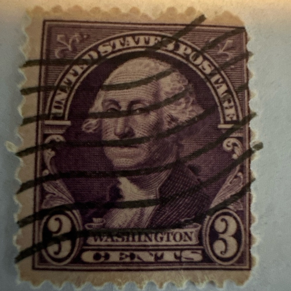 Vintage Purple 3 Cent Postage Stamp